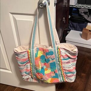 Colorful Beaded Tote Bag-used 1 time!